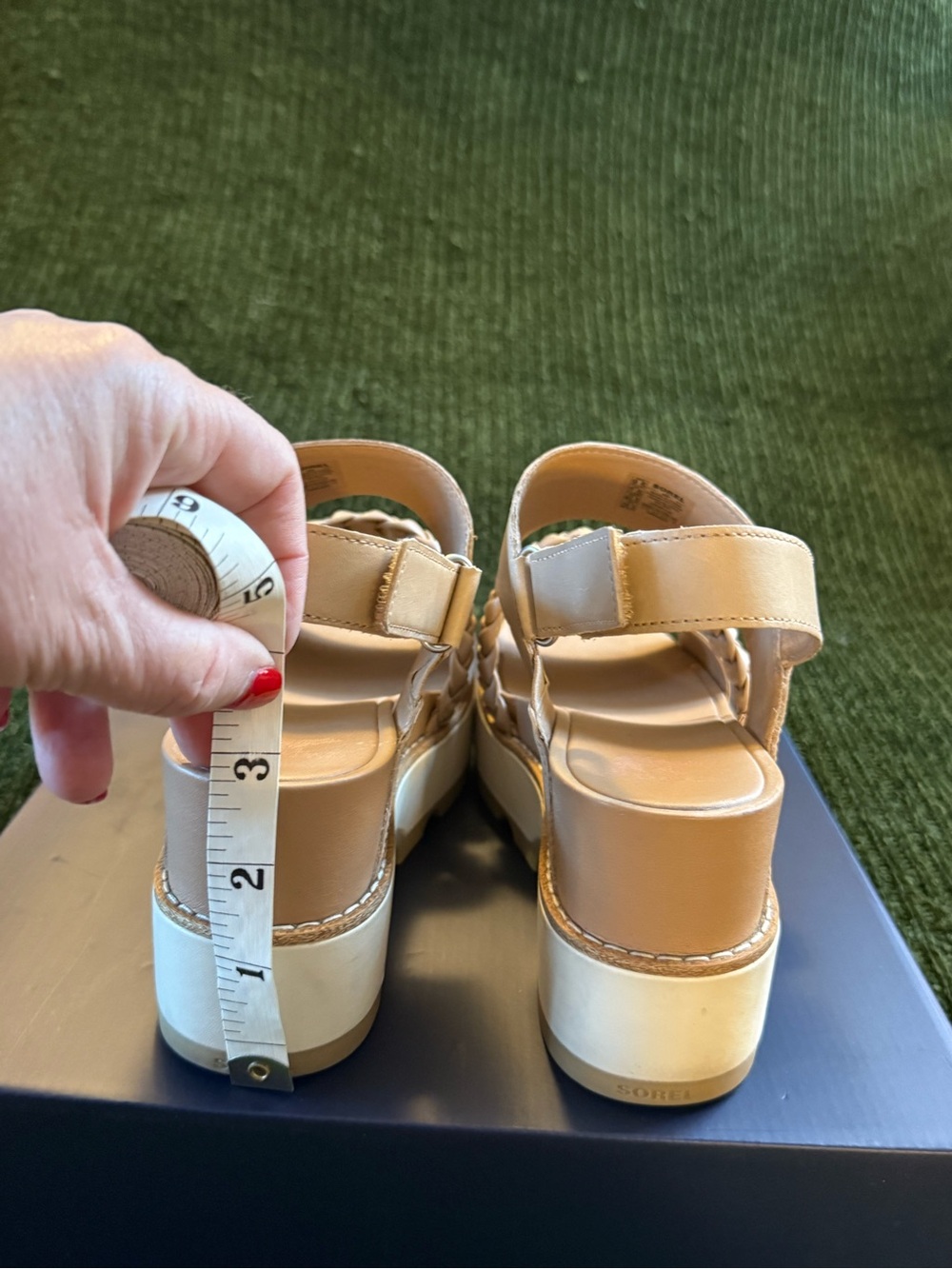 Sorel Beige Braided-Strap Platform Sandals - Picture 2 of 5